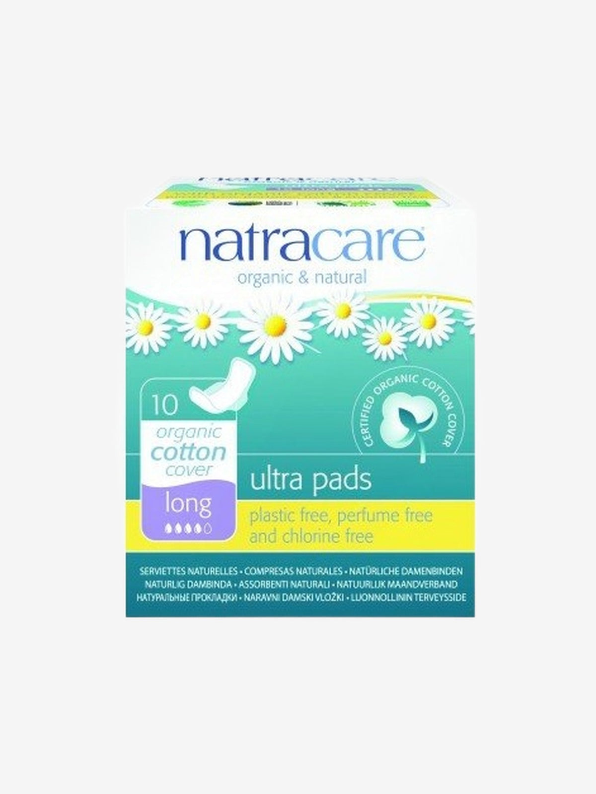 10 Serviettes ultra longues à ailettes Natracare - Herboristerie de Paris