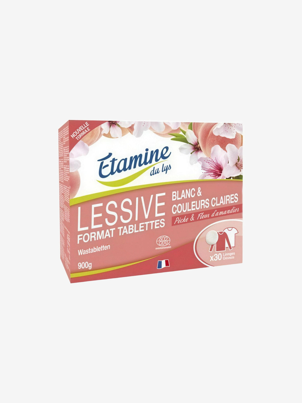 30 tablette lessive spéciale linge blanc Pêche et Fleur d'amandier Etamine du Lys - Herboristerie de Paris