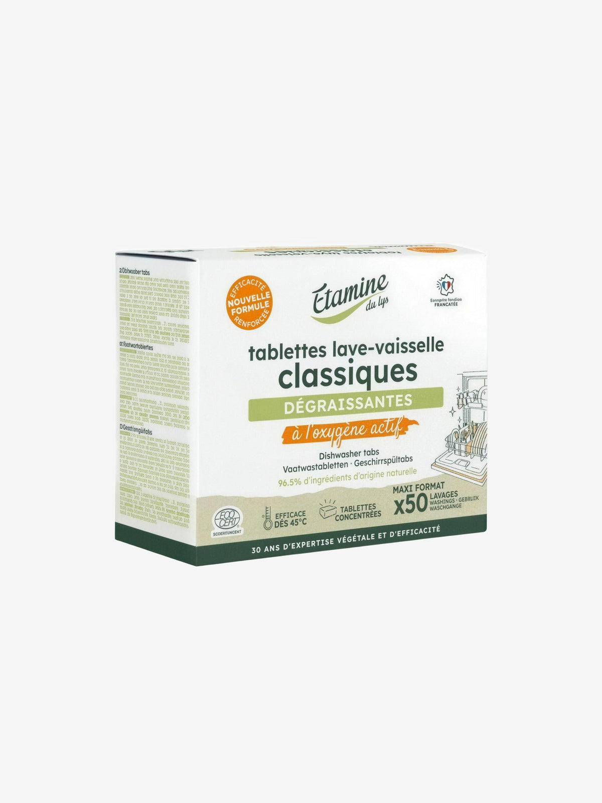 50 Tablettes lave vaisselle dégraissantes à l'oxygène actif - Herboristerie de Paris