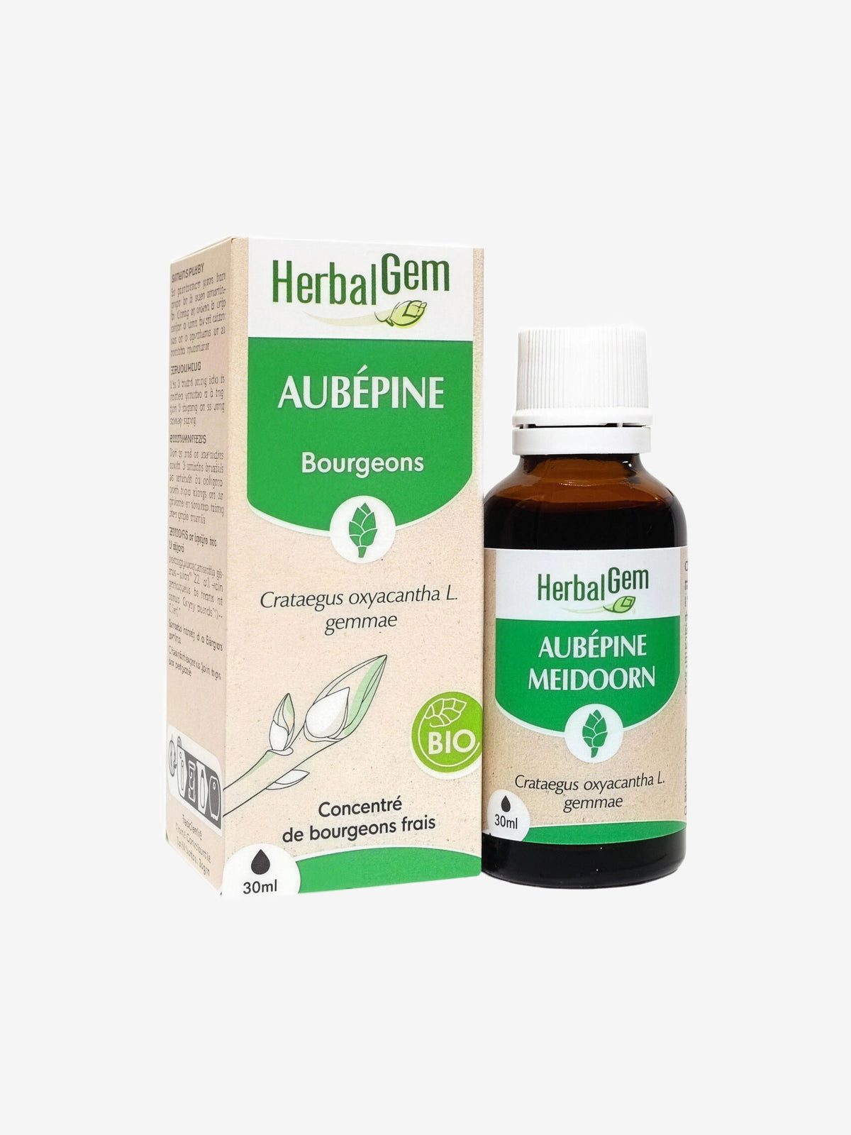 Aubépine bio Flacon compte goutes 30ml Herbalgem - Herboristerie de Paris