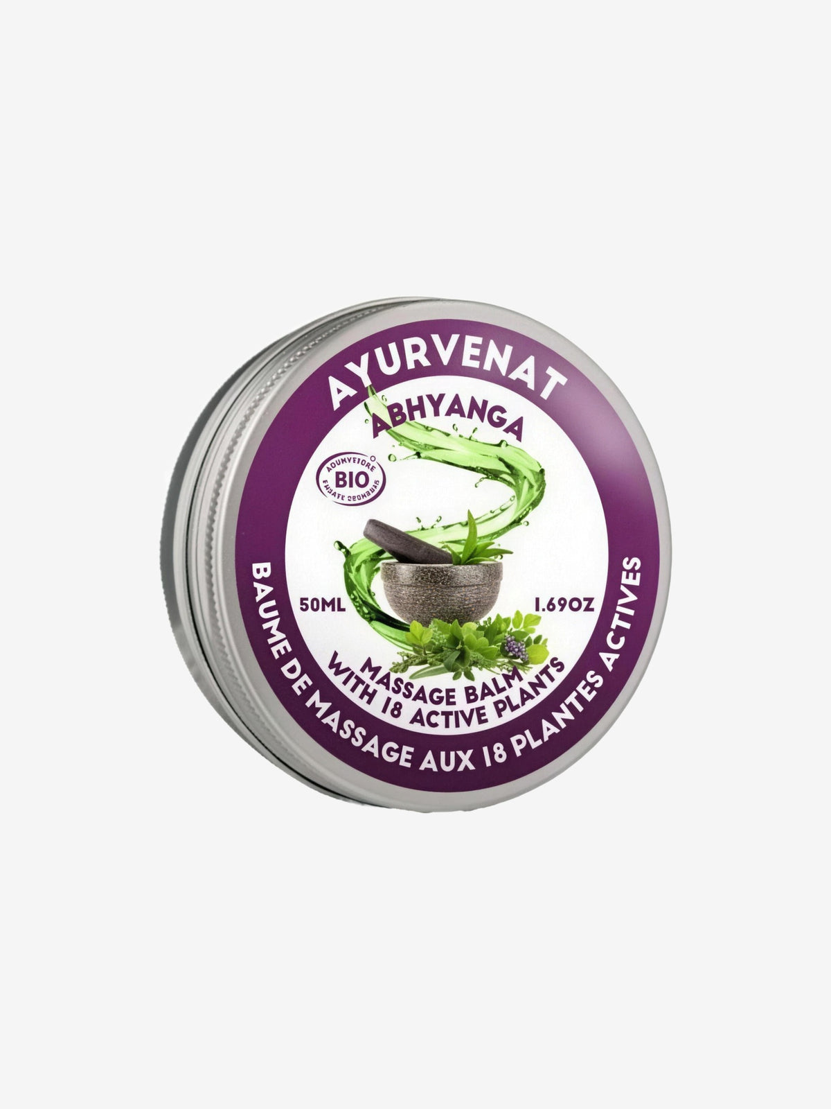 Baume de massage Ayurvédique ABHYANGA aux 18 plantes 50ml Oleanat - Herboristerie de Paris