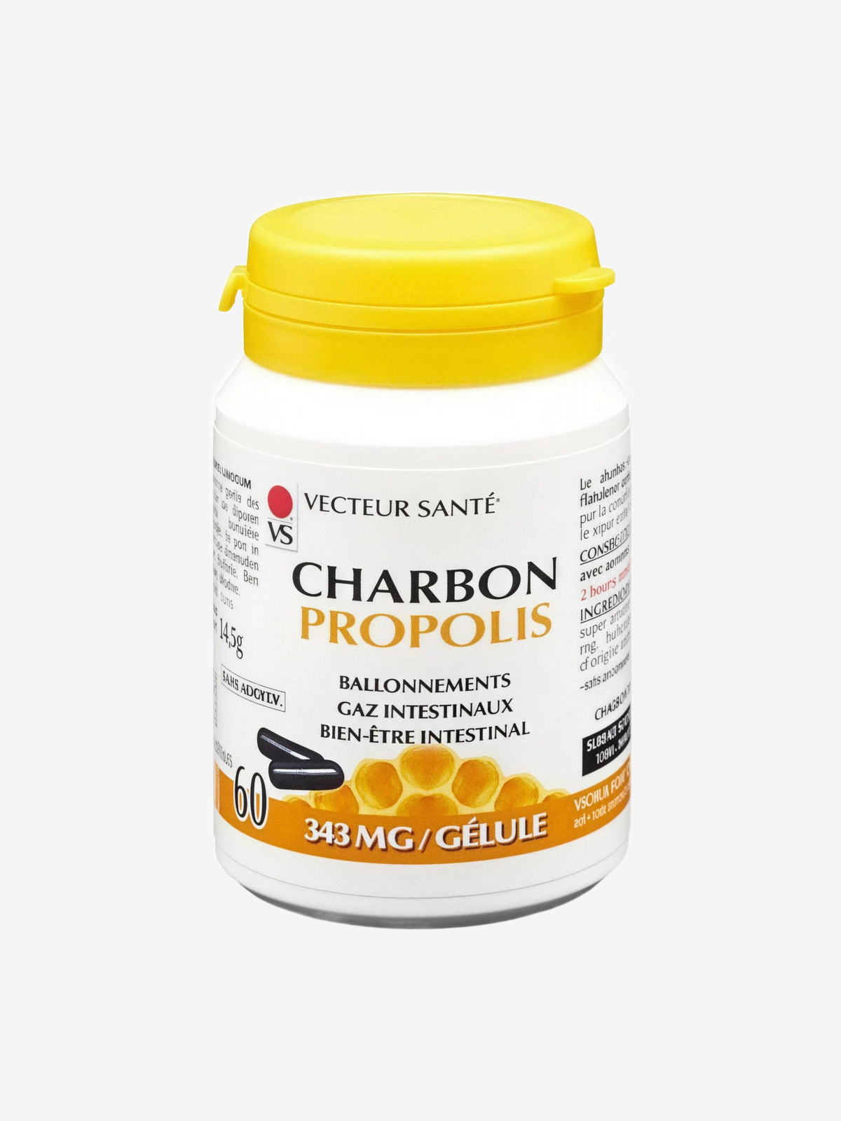 Charbon Propolis 60 gélules Vecteur santé - Herboristerie de Paris