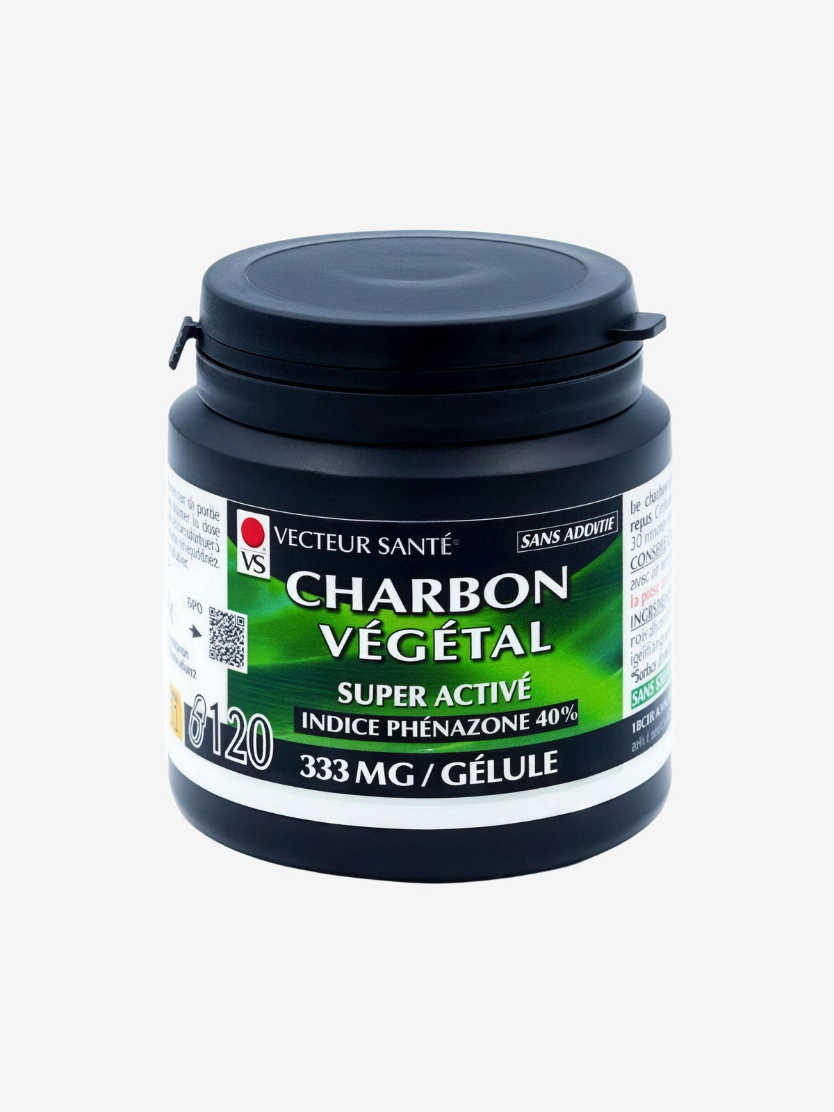 Charbon végétal super activé 120 gélules Vecteur Sante - Herboristerie de Paris