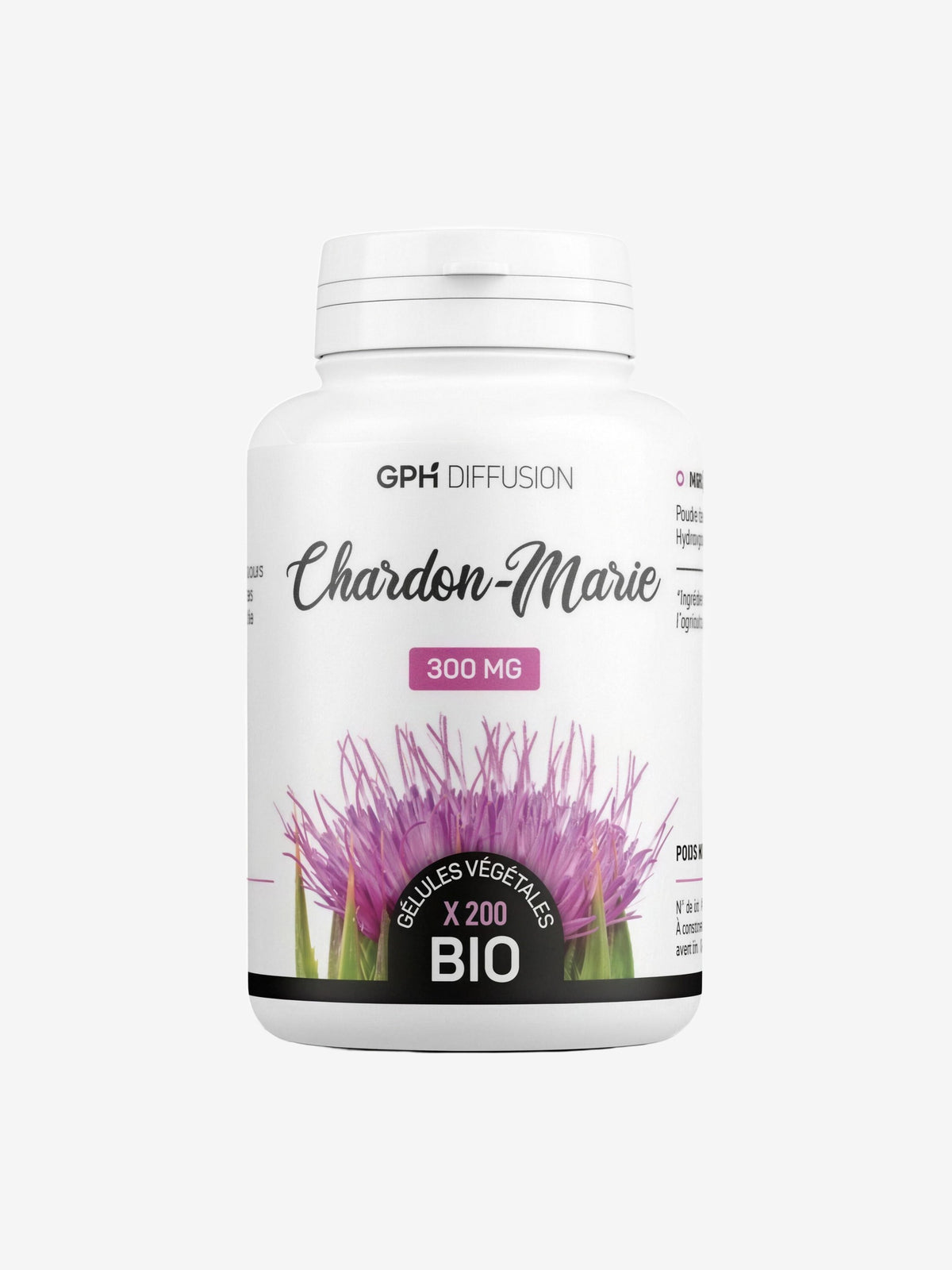 Chardon Marie Bio 200 gélules de 300mg GPH Diffusion - Herboristerie de Paris
