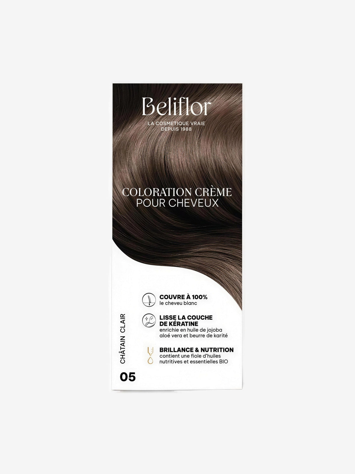 Coloration Crème pour Cheveux 05 Chatain Clair Beliflor - Herboristerie de Paris