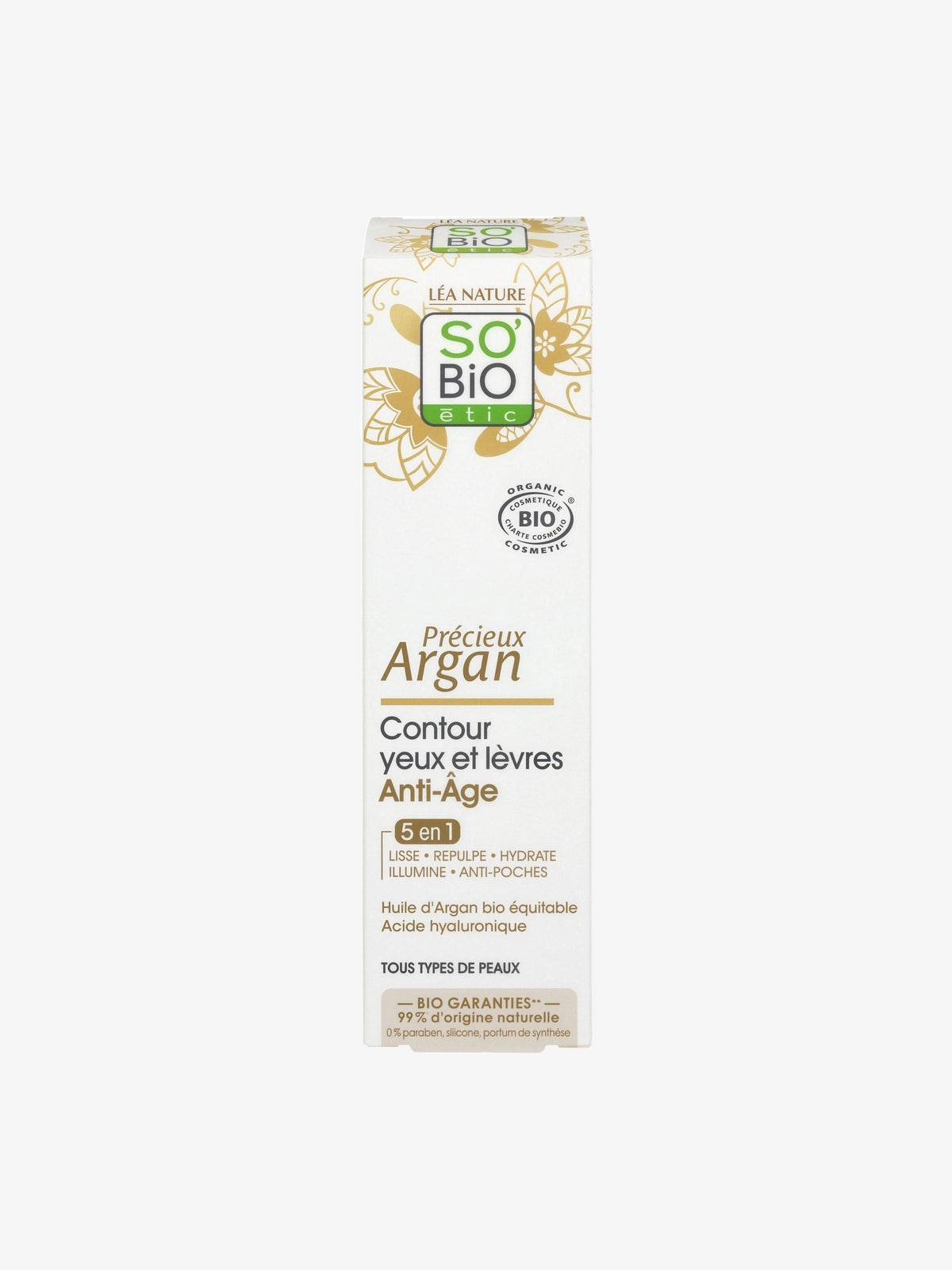 Contour des yeux et lèvres anti âge Précieux Argan 15ml So'Bio étic - Herboristerie de Paris