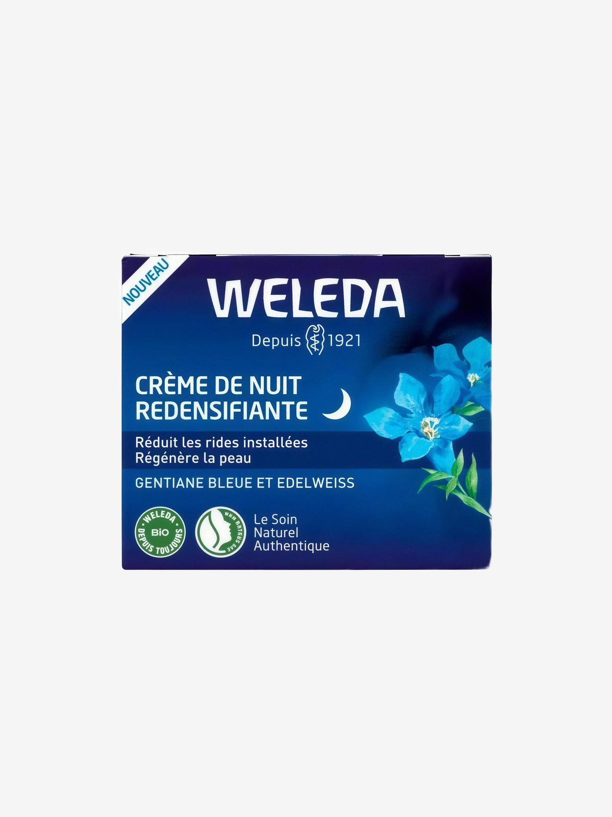 Crème de nuit redensifiante Gentiane bleue et Edelweiss 40ml Weleda - Herboristerie de Paris