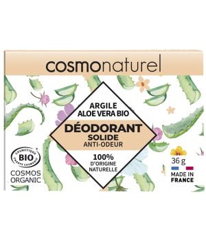 Déodorant solide argile et aloé véra 36g Cosmo Naturel - Herboristerie de Paris