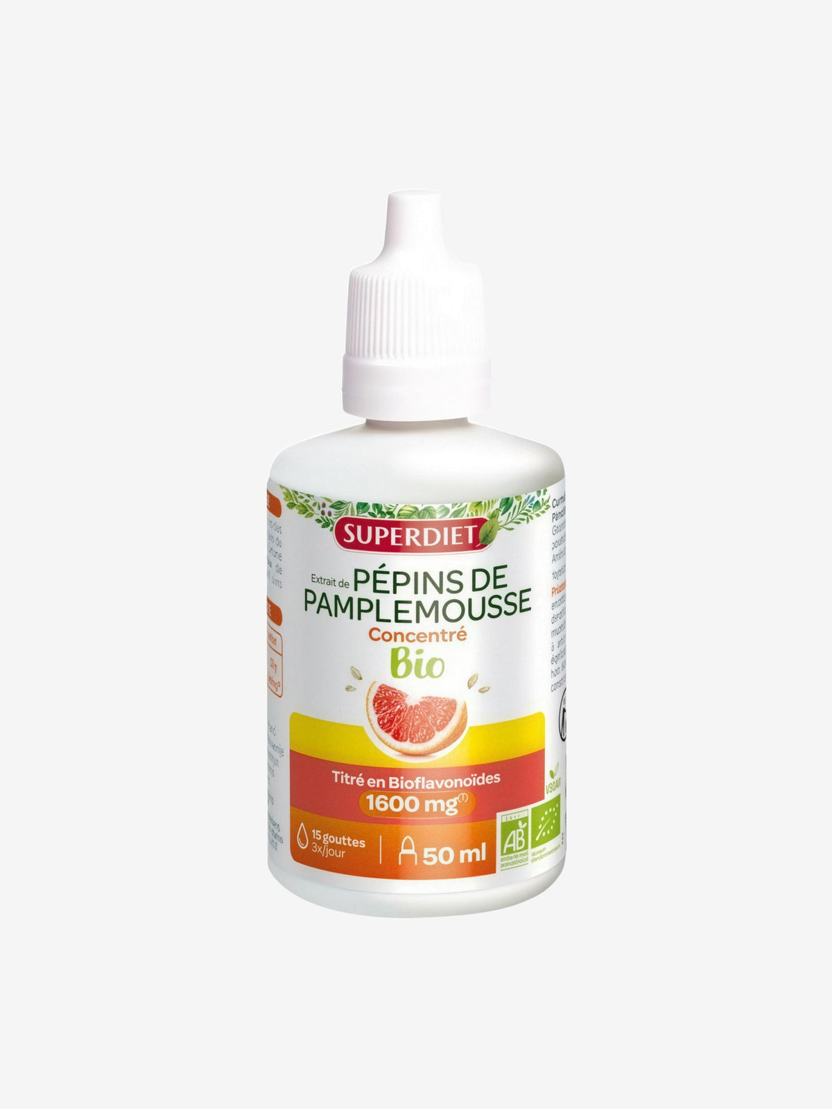 Extrait de Pépins de Pamplemousse Bio 1600 mg 50ml Super Diet - Herboristerie de Paris