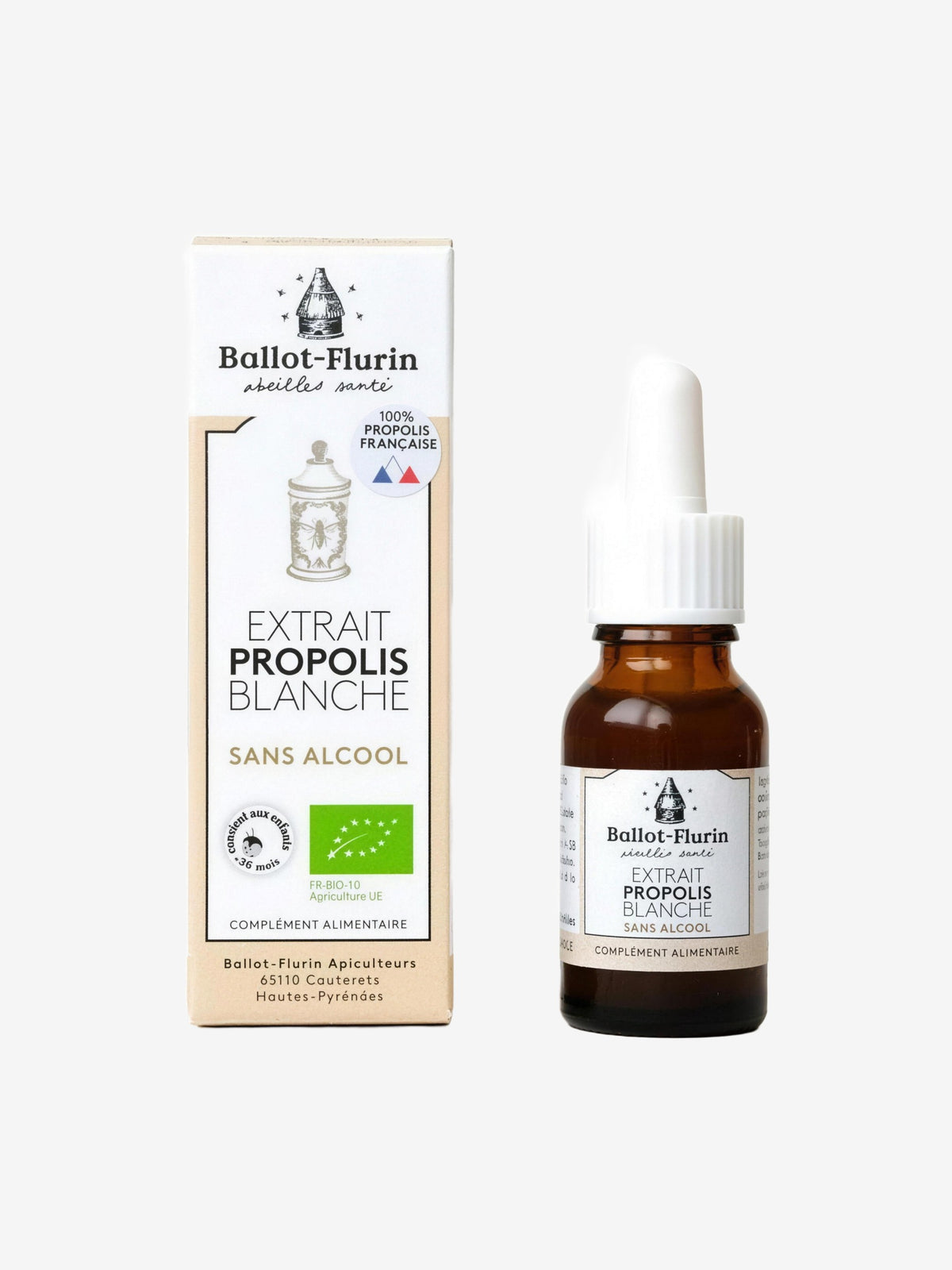 Extrait de Propolis blanche Sans Alcool 15ml Ballot Flurin - Herboristerie de Paris