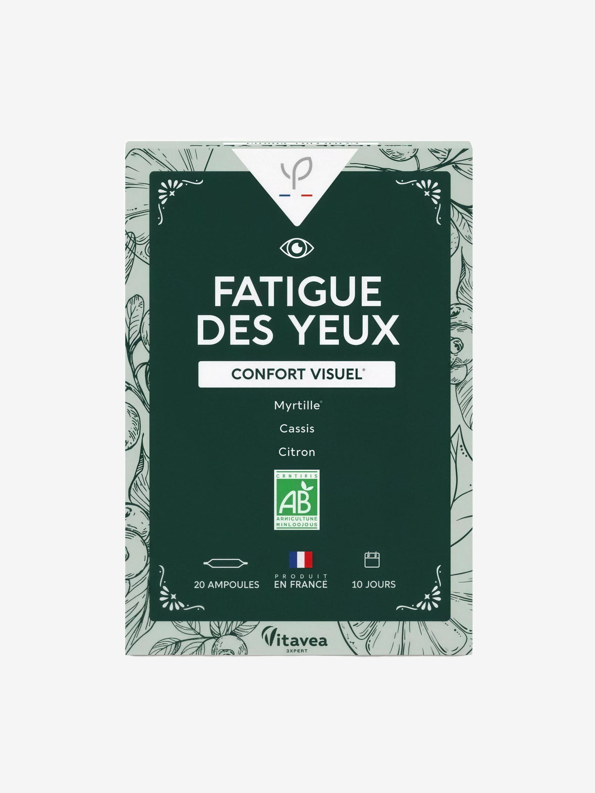 Fatigue des Yeux Myrtille Cassis et Citron 20 ampoules de 10ml Bio Conseils - Herboristerie de Paris