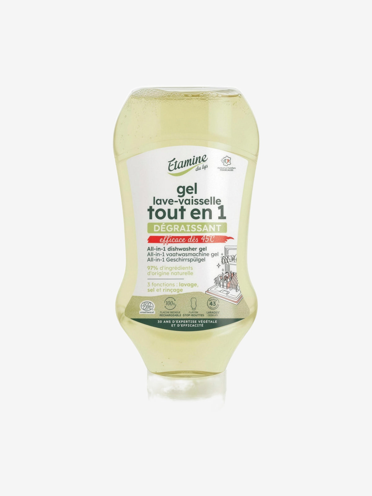Gel lave vaisselle tout en un 870ml Etamine du Lys - Herboristerie de Paris