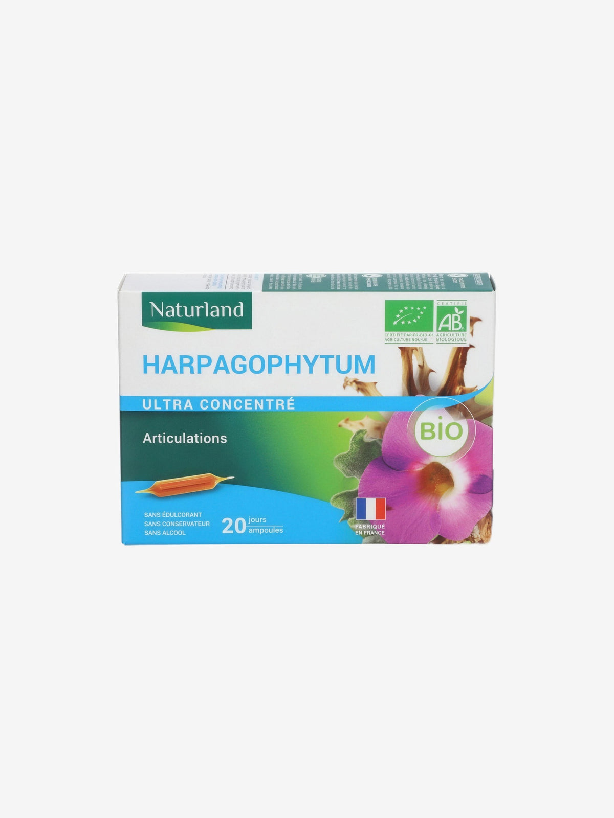Harpagophytum Bio 20 ampoules de 10ml Naturland - Herboristerie de Paris
