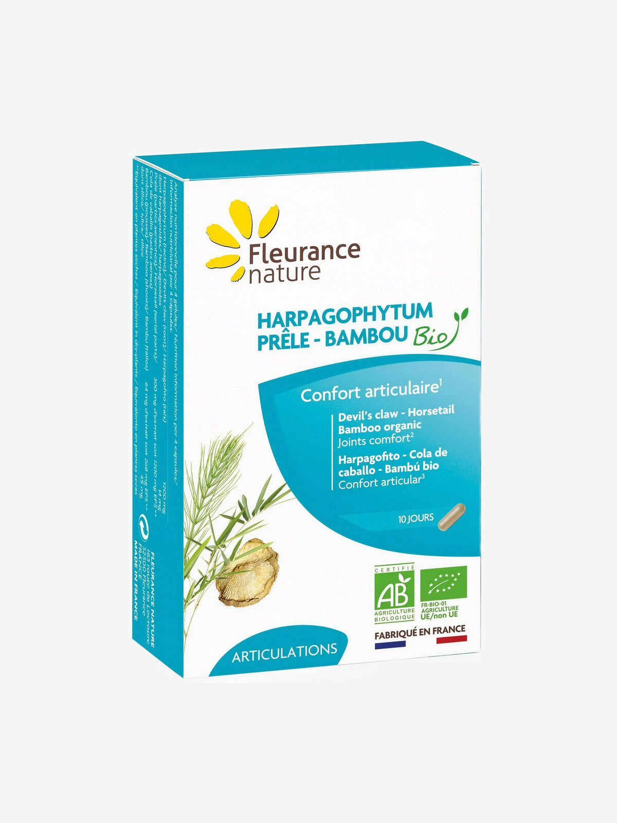 Harpagophytum Prêle Bambou Bio 40 gélules Fleurance Nature - Herboristerie de Paris