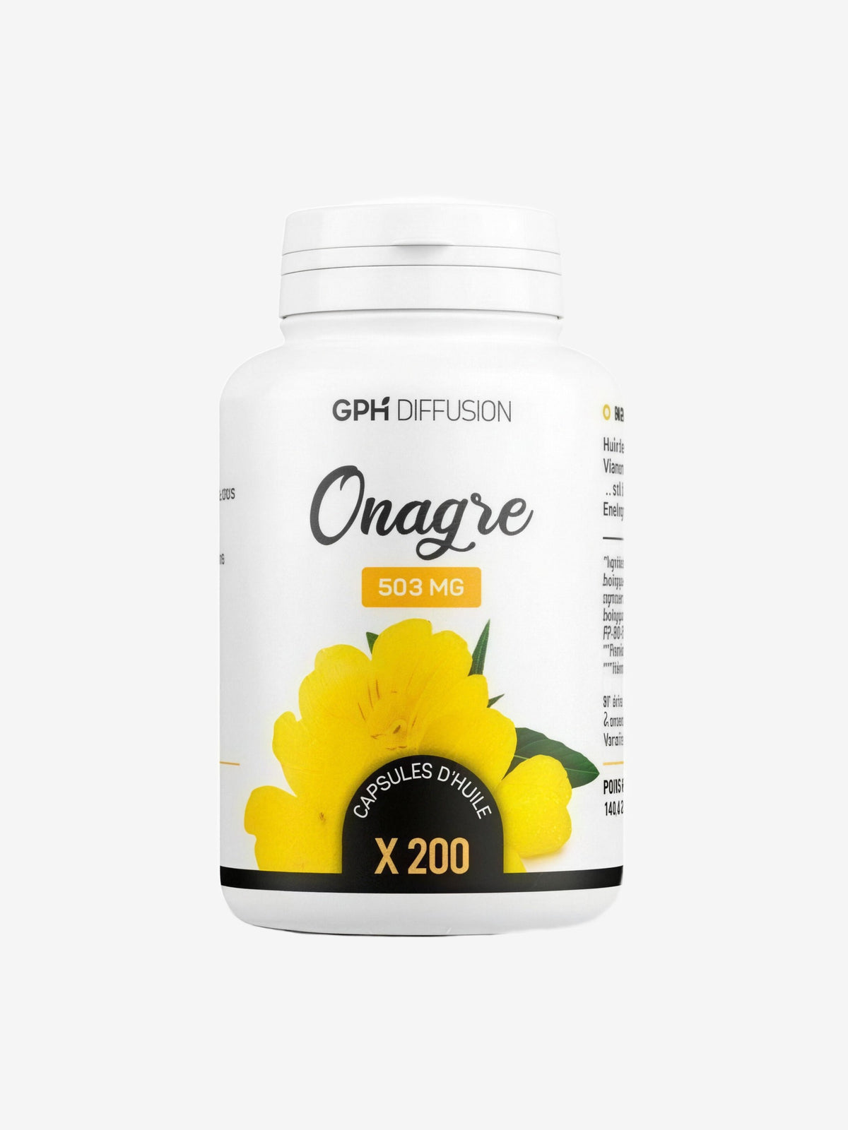 Huile d'Onagre bio 503mg 200 capsules GPH Diffusion - Herboristerie de Paris