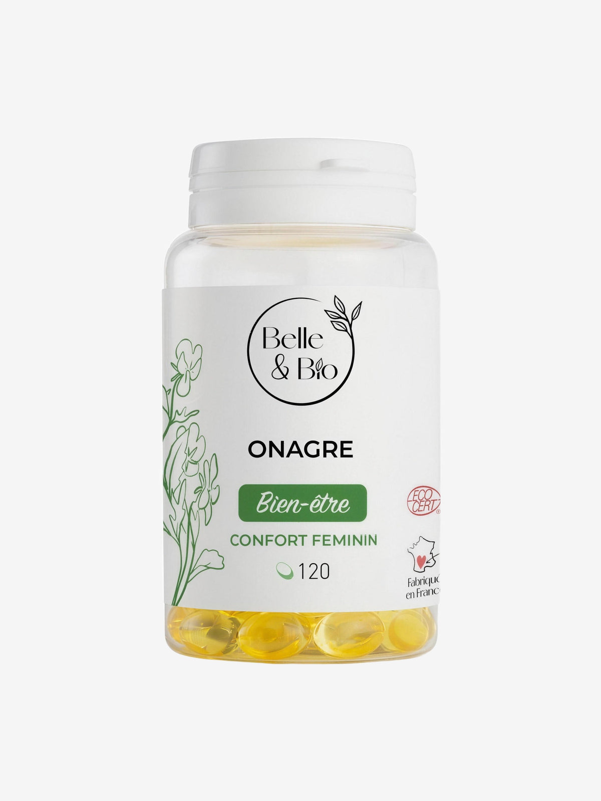 Huile Onagre bio 120 capsules Belle et Bio - Herboristerie de Paris