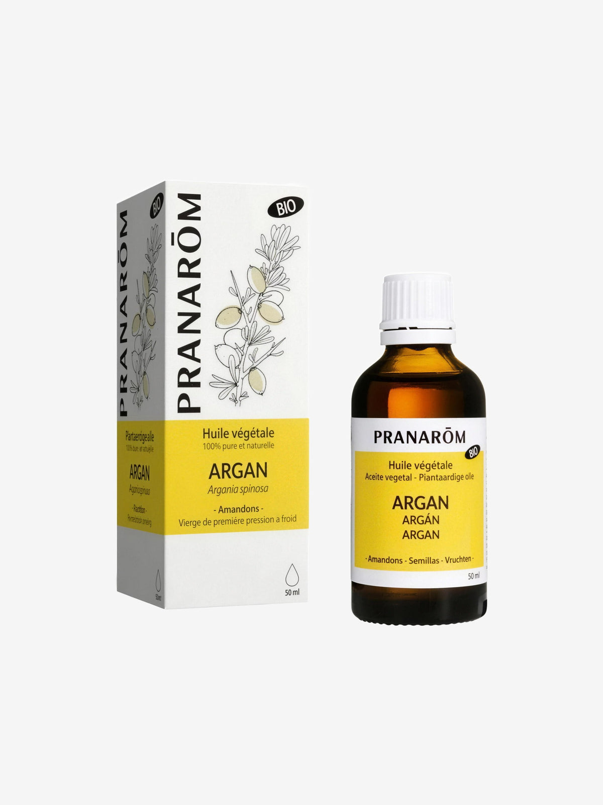 Huile végétale d'Argan bio Flacon 50ml Pranarôm - Herboristerie de Paris