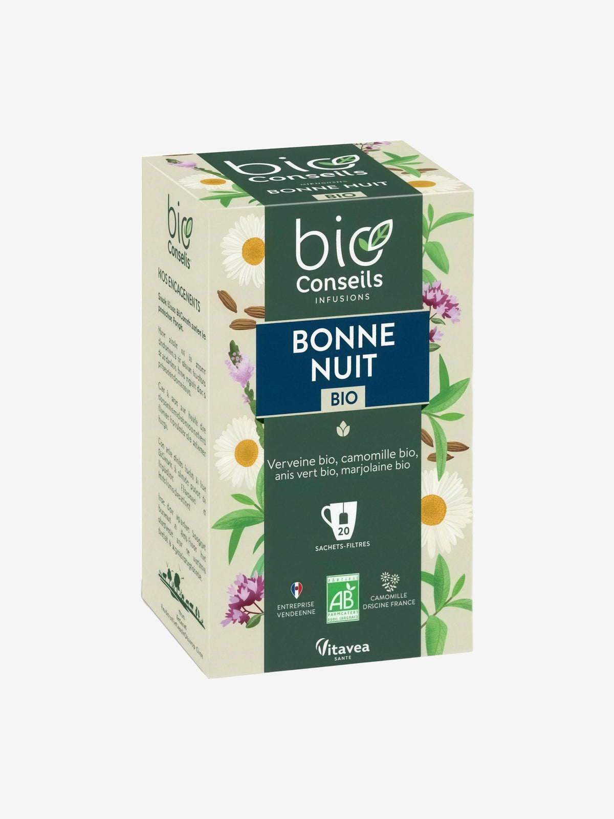Infusion Bonne Nuit bio 20 sachets filtre Bio Conseils - Herboristerie de Paris