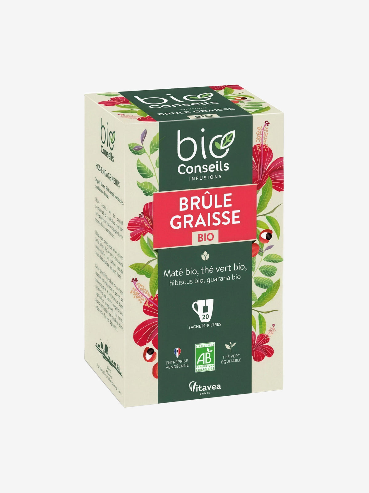 Infusion Brûle-Graisse bio 20 sachets filtre Bio Conseils - Herboristerie de Paris