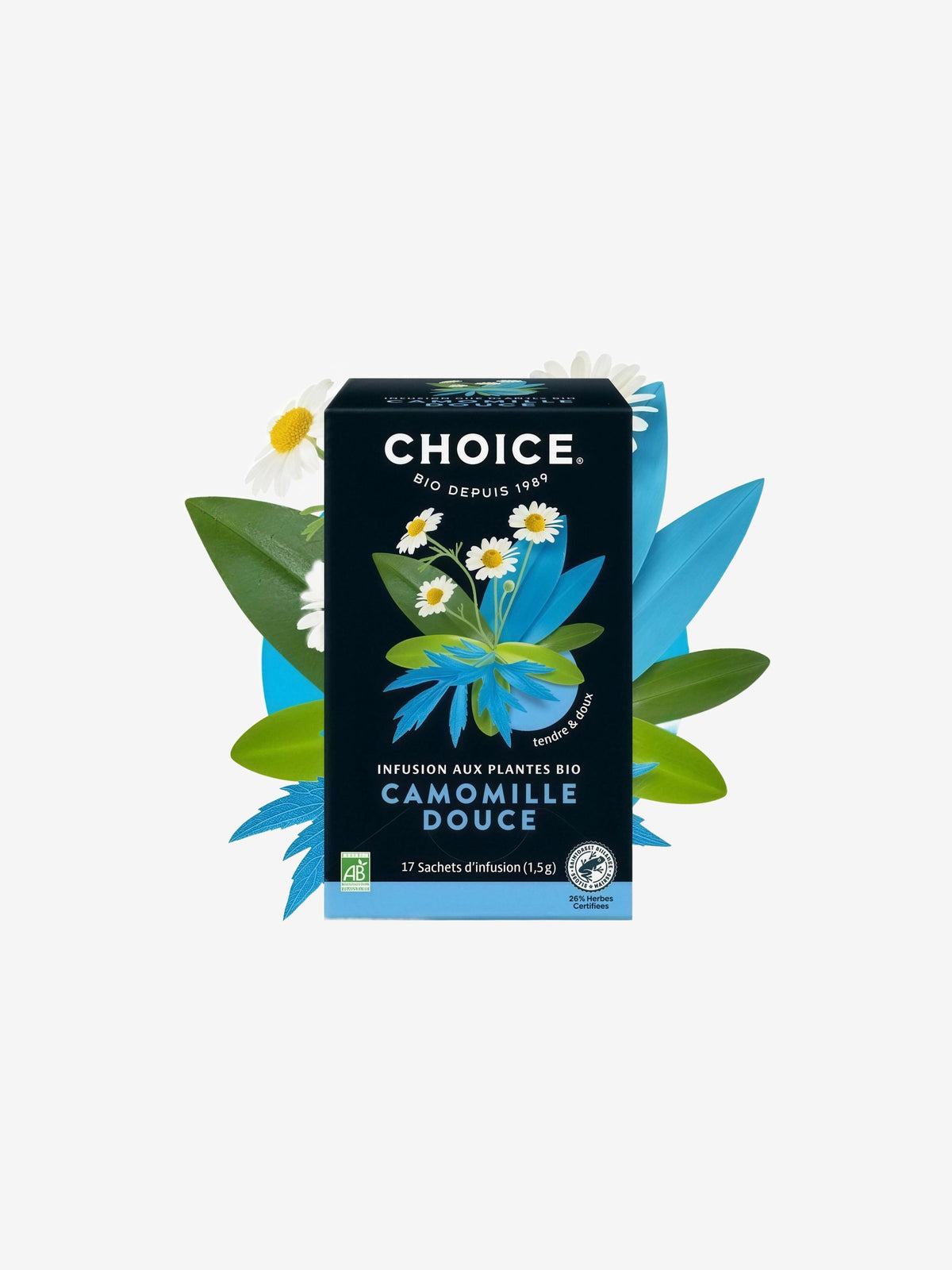 Infusion camomille douce bio 17 sachets Choice - Herboristerie de Paris