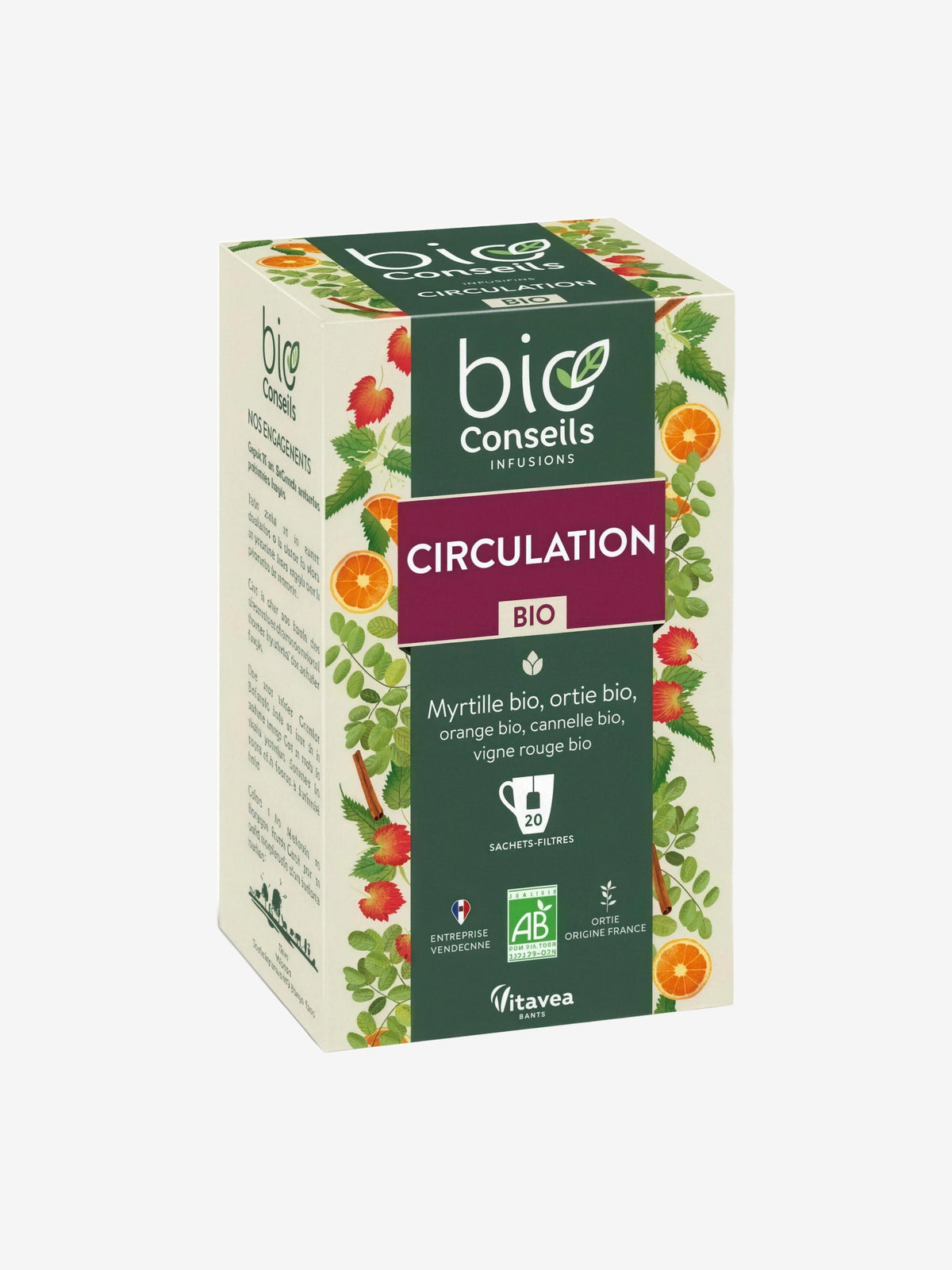 Infusion Circulation bio 20 sachets filtre Bio Conseils - Herboristerie de Paris