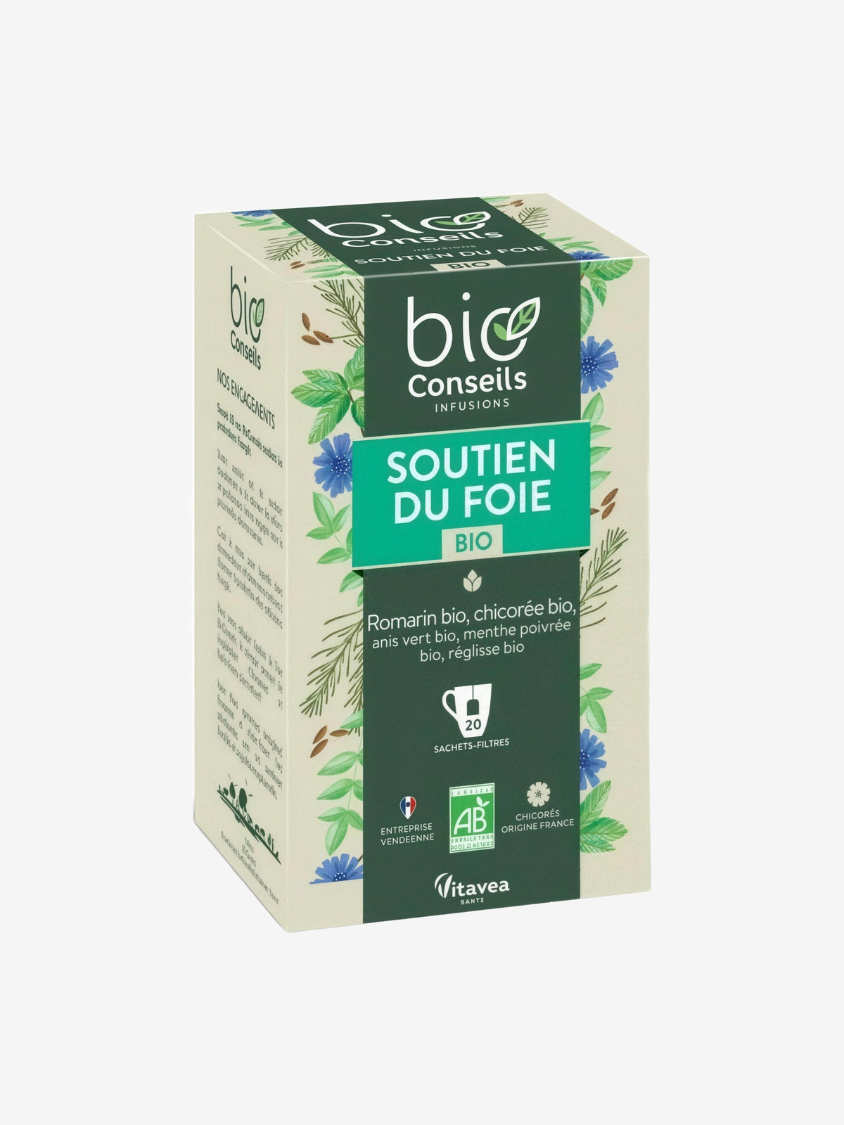 Infusion Soutien du Foie bio 20 sachets filtre Bio Conseils - Herboristerie de Paris