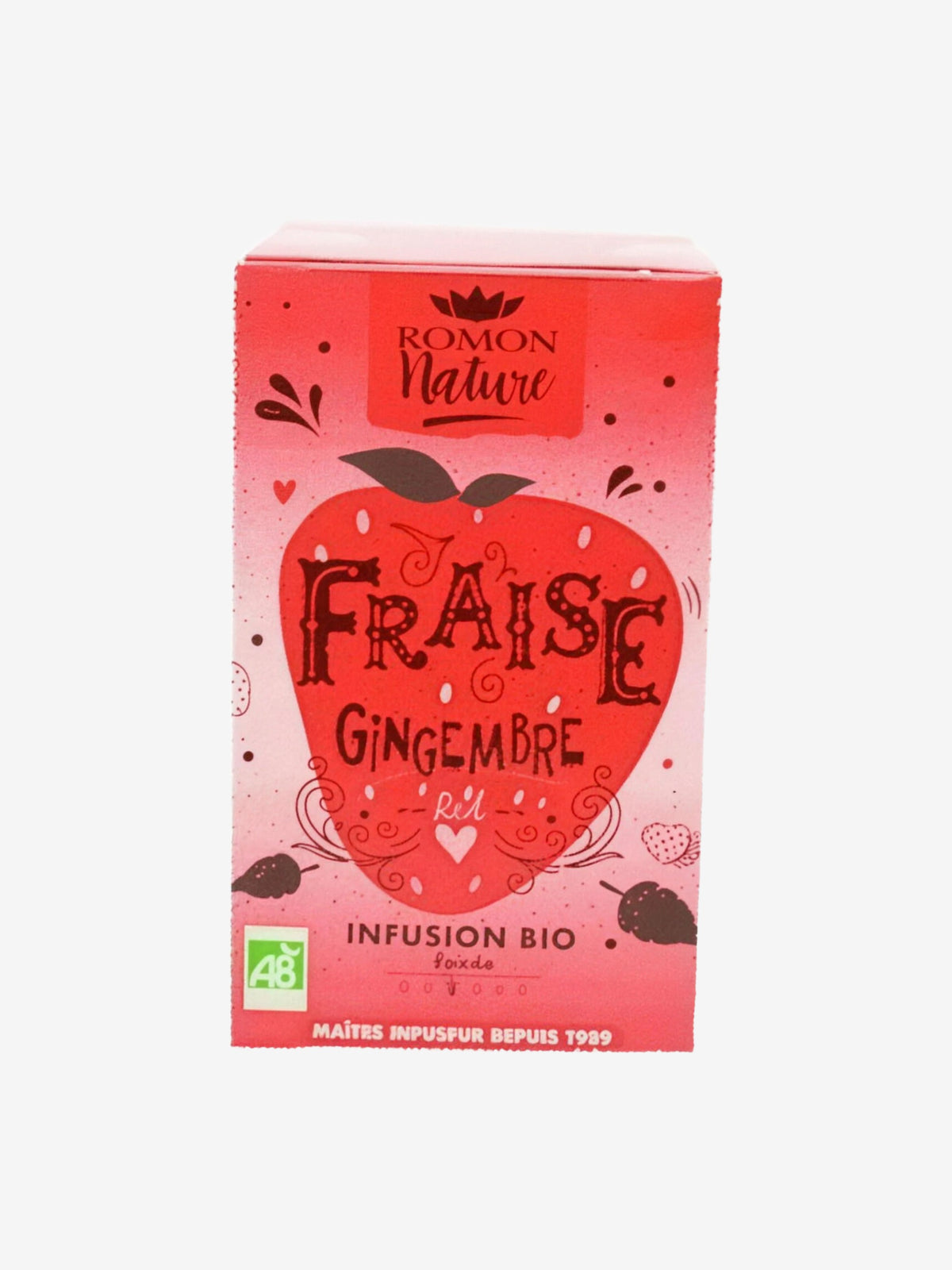 Infusion plaisir Fraise Gingembre bio Romon Nature - Herboristerie de Paris