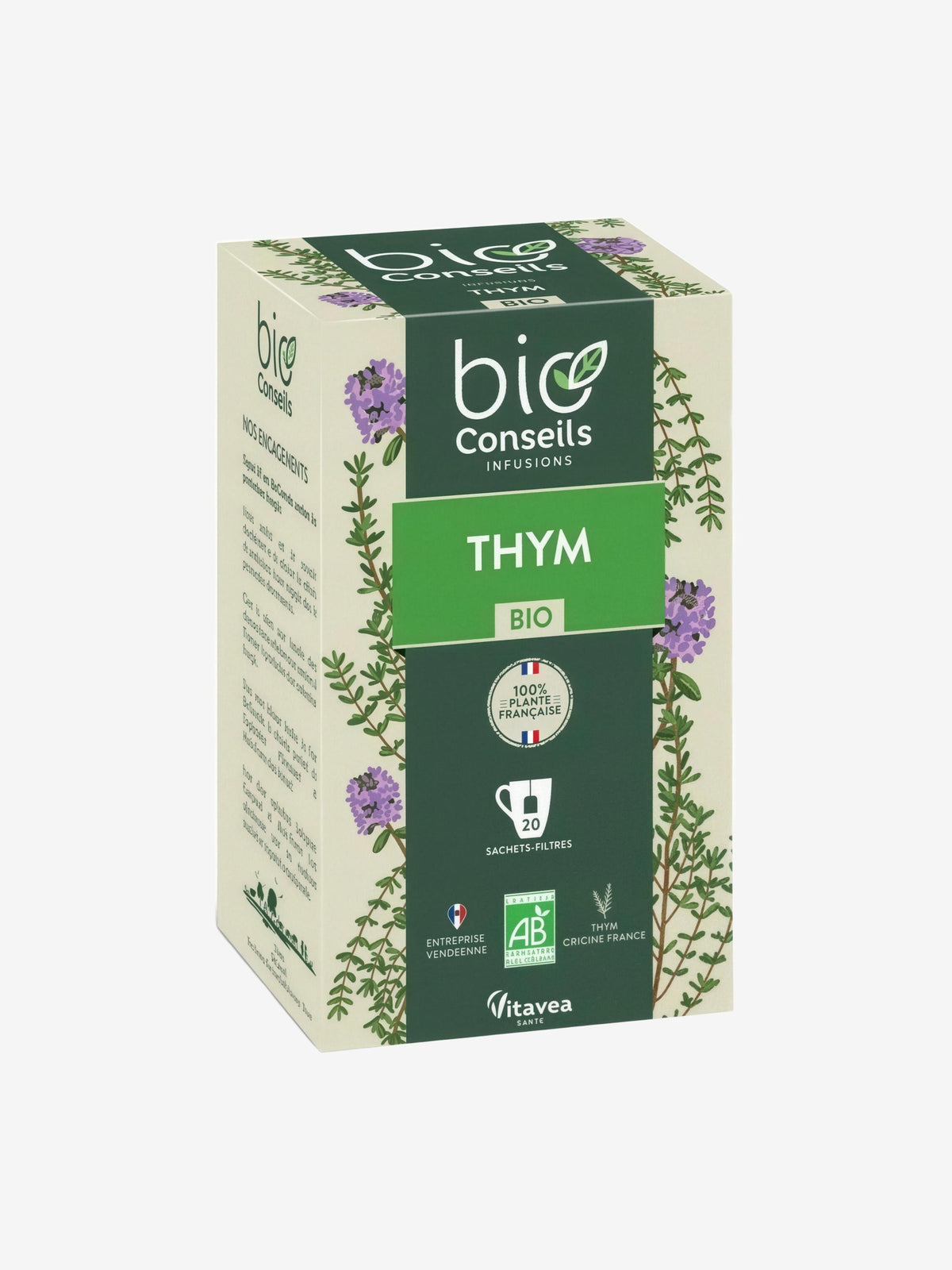 Infusion Thym bio 20 sachets filtres Bio Conseils - Herboristerie de Paris