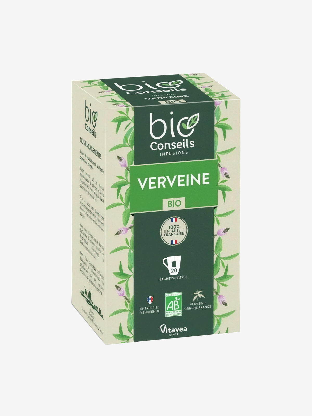 Infusion Verveine bio 20 sachets filtre Bio Conseils - Herboristerie de Paris