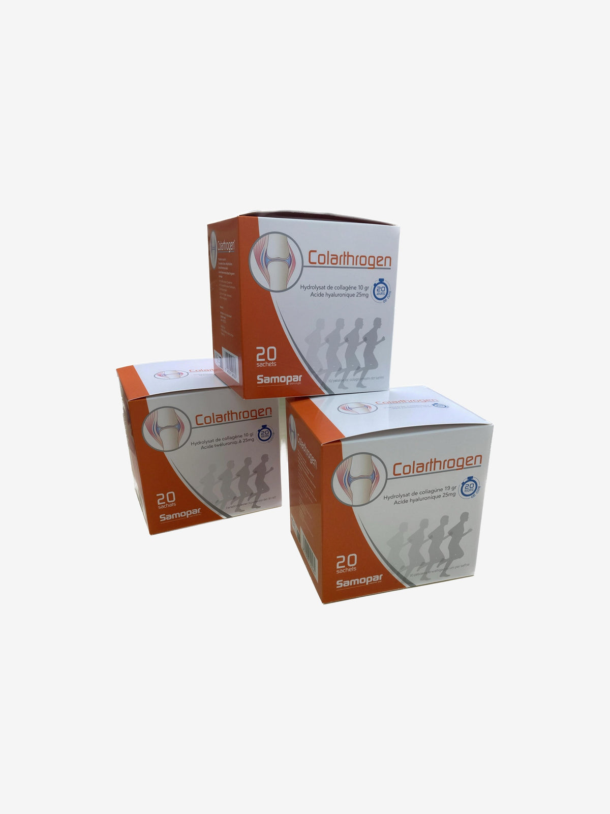 Lot de 3 Colarthrogen 3 x 20 sachets Collagène et acide hyaluronique Samopar - Herboristerie de Paris