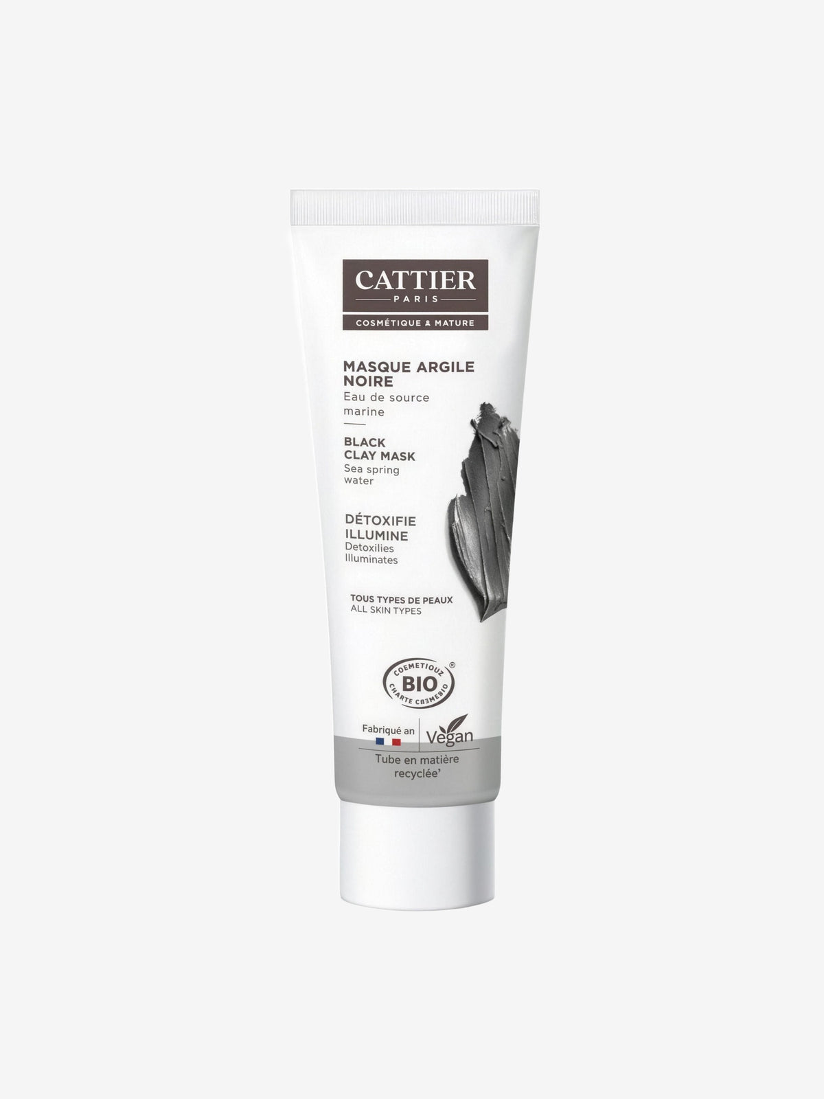 Masque à l'argile noir detoxifie purifie 100 ml Cattier - Herboristerie de Paris