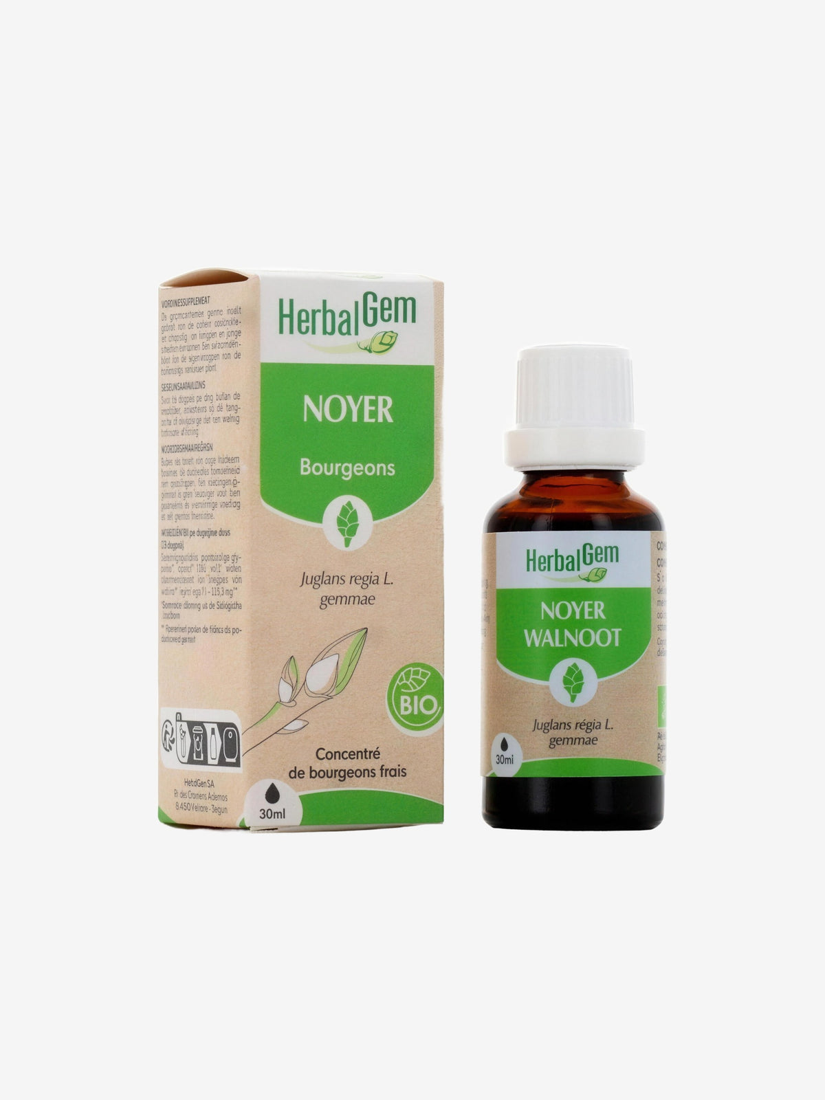 Noyer bio Flacon compte gouttes 30ml Herbalgem - Herboristerie de Paris