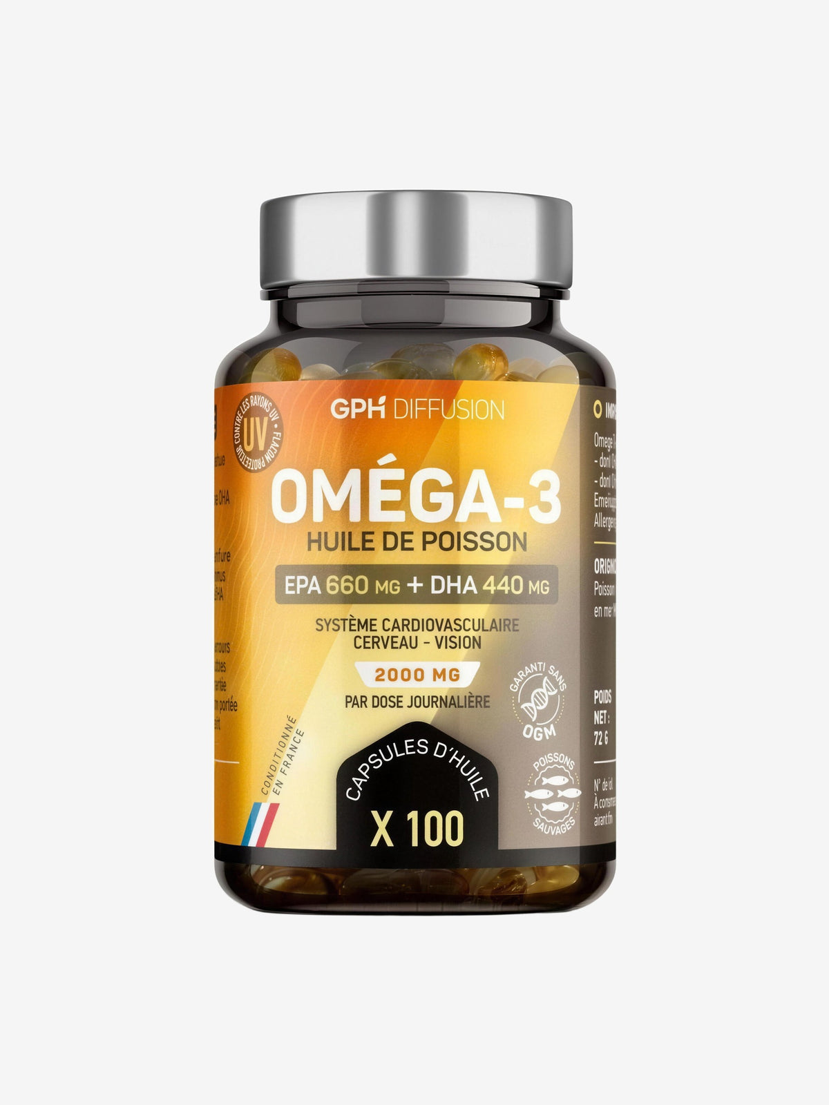 Omega 3 100 capsules de 500mg GPH Diffusion - Herboristerie de Paris