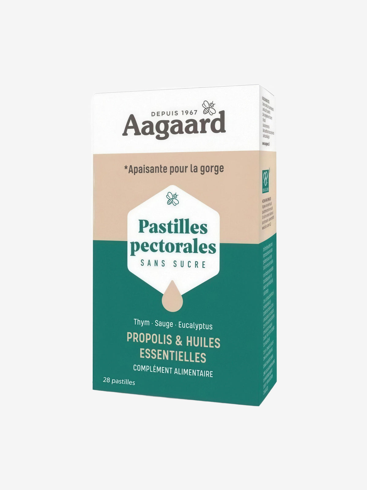 Pastilles Pectorales sans sucre 28 pastilles Aagaard - Herboristerie de Paris