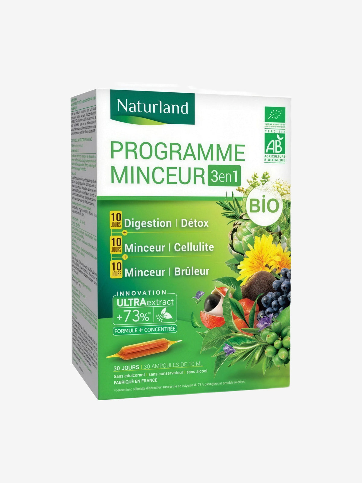 Programme Minceur Bio Lot de 3 boites ampoule Naturland - Herboristerie de Paris