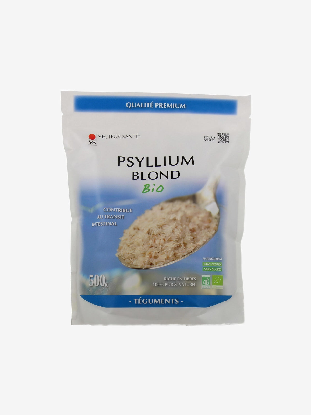 Psyllium Blond Teguments Bio Doypack 500g Vecteur Sante - Herboristerie de Paris