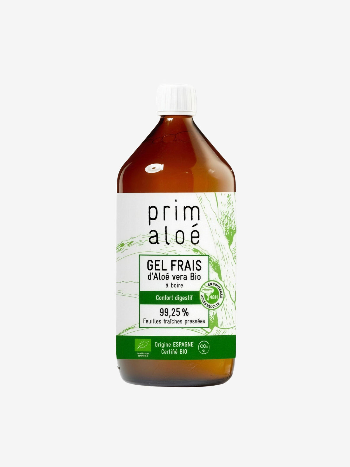 Pur Gel à boire Aloé Vera Bio 99,35% 1L Prim Aloe - Herboristerie de Paris