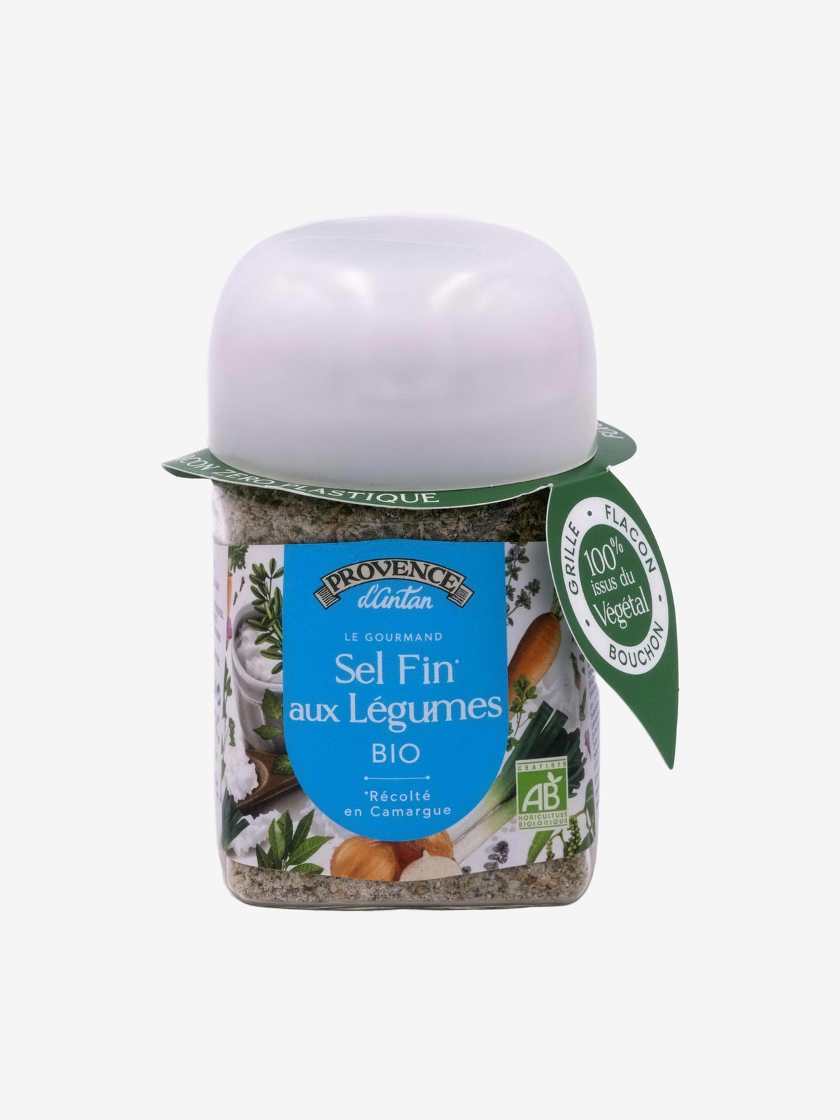 Sel fin de Camargue aux Légumes pot végétal biodégradable 90g Provence D Antan - Herboristerie de Paris
