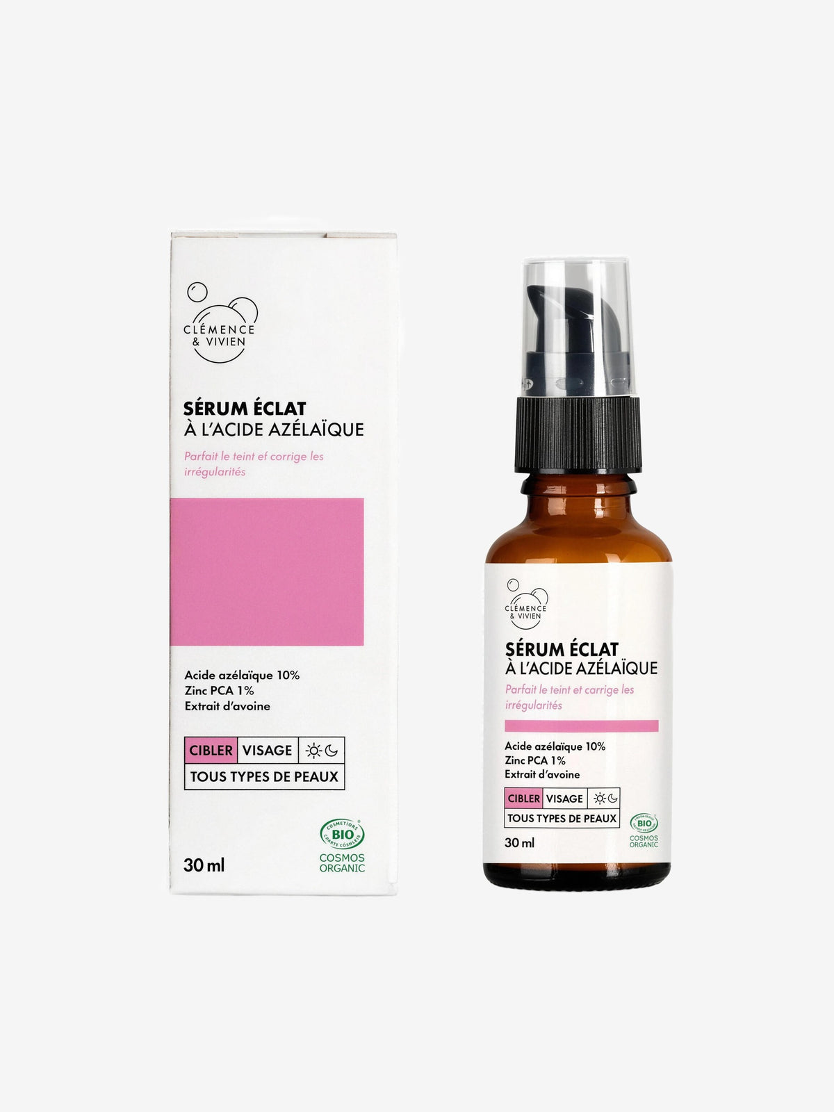 Sérum éclat acide azelaique 10% 30ml Clemence et Vivien - Herboristerie de Paris