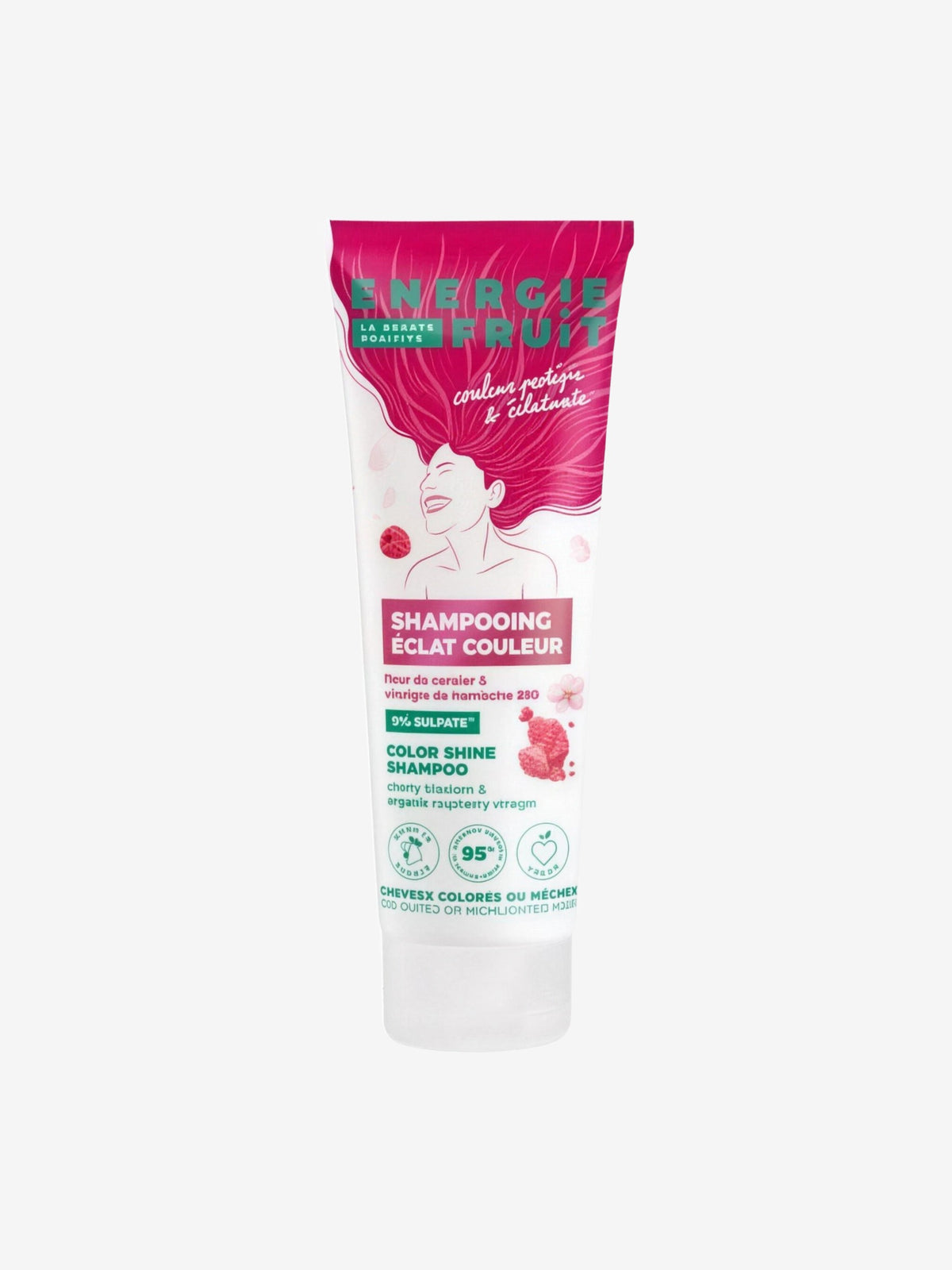 Shampoing Cheveux colorés et méchés Vinaigre de framboise 250ml Energie Fruit - Herboristerie de Paris