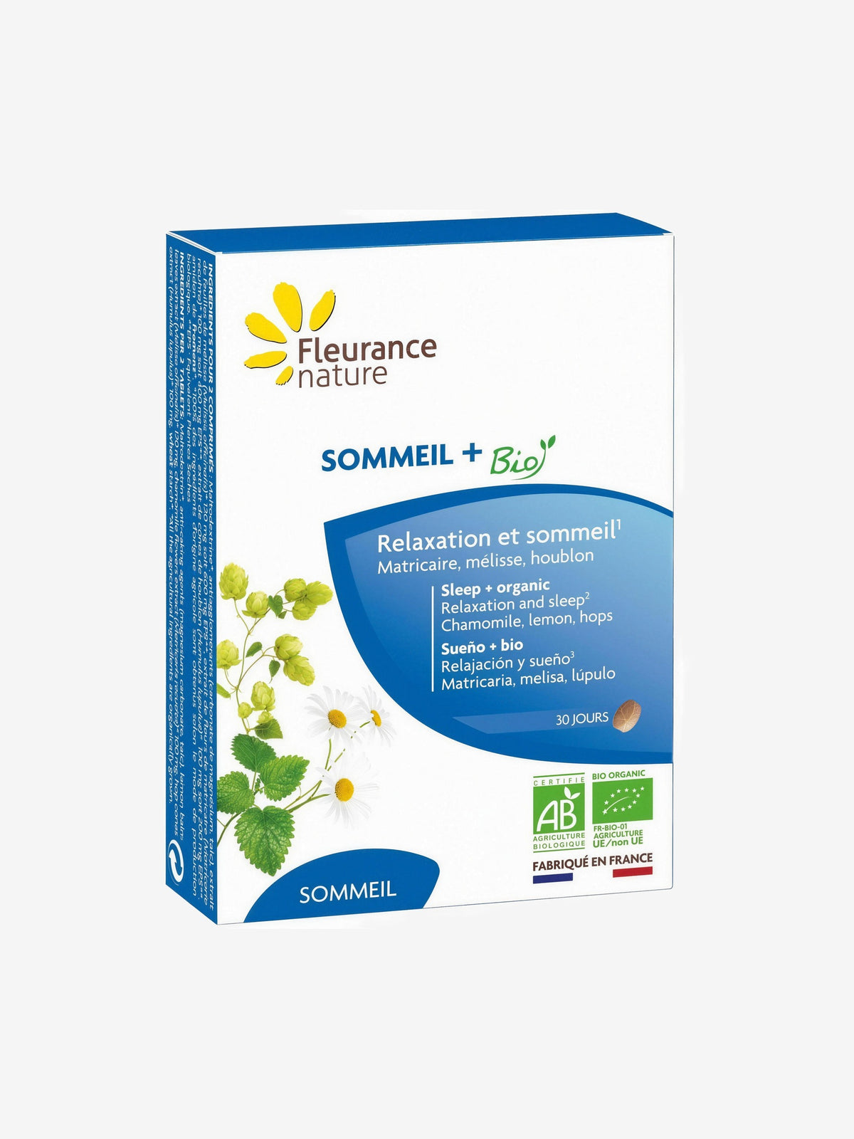 Sommeil + Bio 60 comprimés Fleurance Nature - Herboristerie de Paris