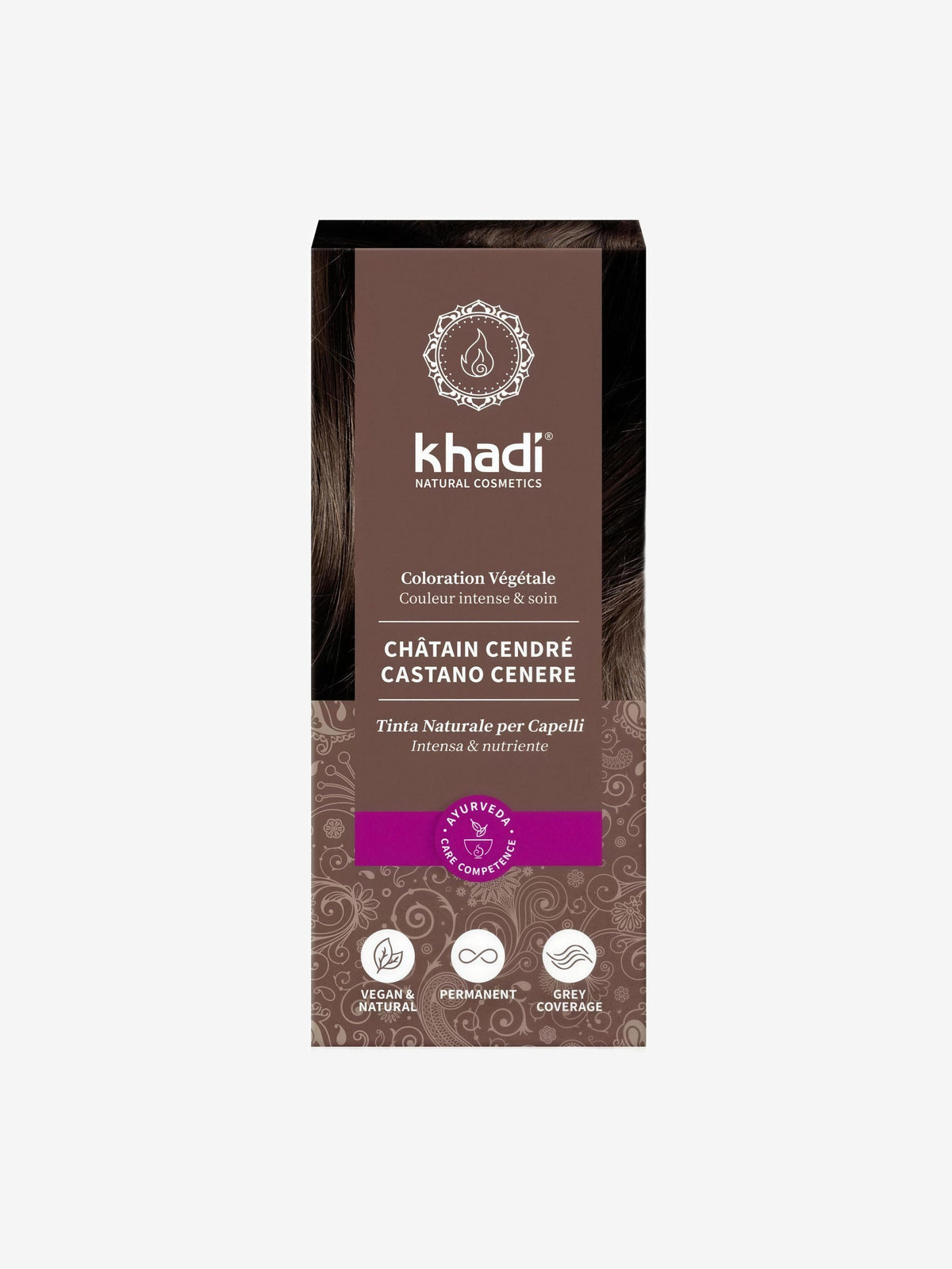Coloration végétale Chatain cendré 100g Khadi - Herboristerie de Paris
