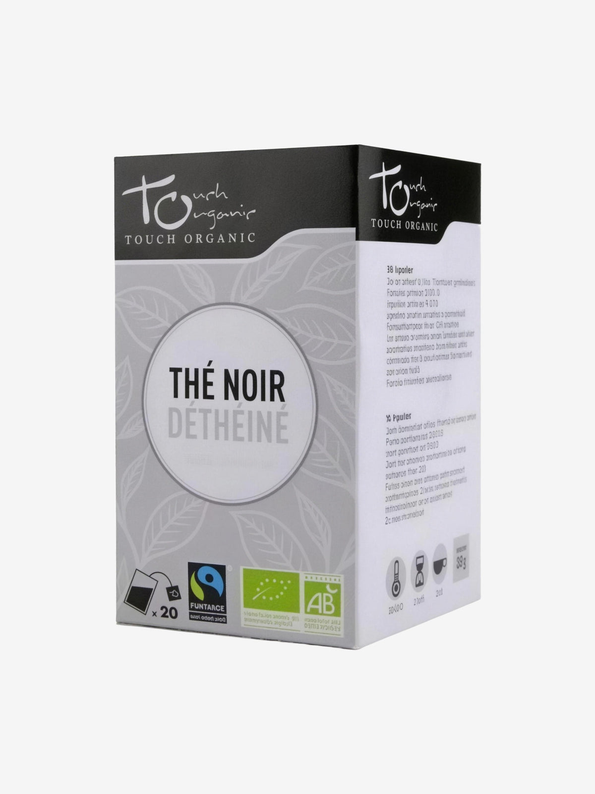 Thé noir Déthéiné bio 20 sachets Touch Organic - Herboristerie de Paris