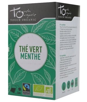 Thé vert BIO à la menthe 24 sachets 43g Touch Organic - Herboristerie de Paris