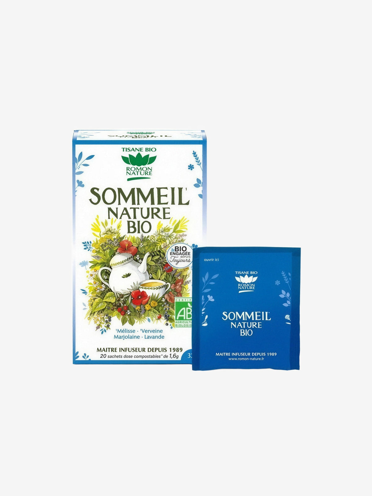 Tisane Sommeil Nature 20 sachets 32g Romon Nature - Herboristerie de Paris