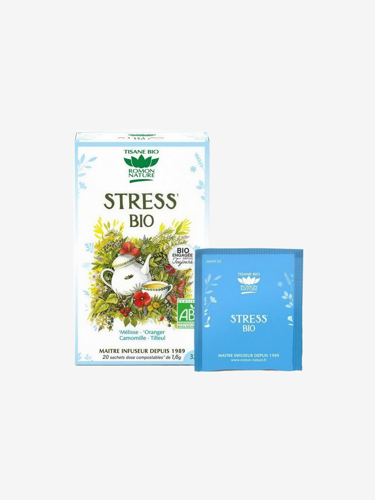 Tisane Stress 20 sachets 32g Romon Nature - Herboristerie de Paris