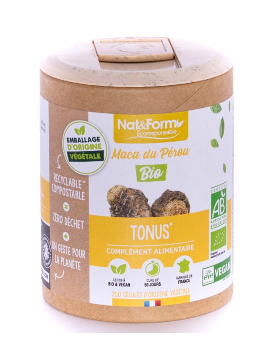 Maca du Pérou Bio 200 gélules Nat et Form Herboristerie de Paris