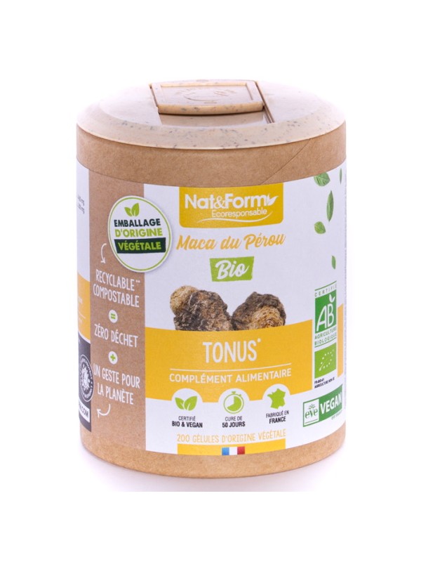 Maca du Pérou Bio 200 gélules Nat et Form Herboristerie de Paris