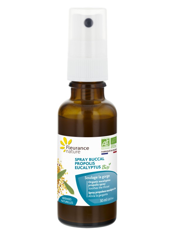 Spray buccal Propolis Eucalyptus Bio 30ml Fleurance Nature Herboristerie de Paris aide les voies respiratoires