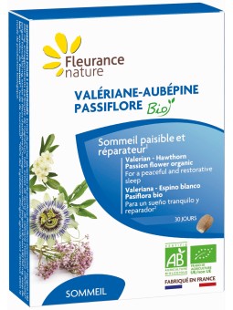 Valériane Aubépine Passiflore Bio 60 comprimés Fleurance Nature Herboristerie de Paris sommeil relaxation